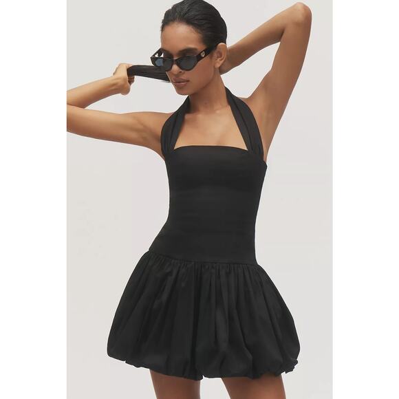Anthropologie Dresses & Skirts - NWT Anthropologie x Delfi Collective Halter Bubble Mini Dress $298 LARGE Black